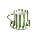 Striped Mug and Saucer Set
