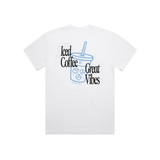 Iced Coffee Great Vibes Oversized T-Shirt - White