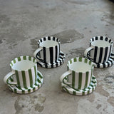 Striped Mug and Saucer Set