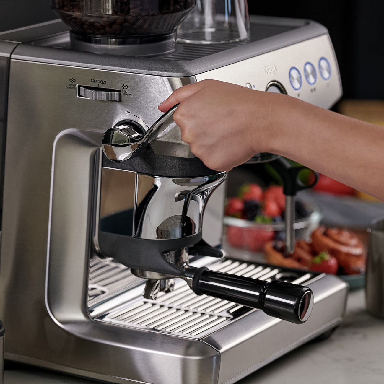 Sage Barista Express Impress Espresso Machine - Stainless Steel