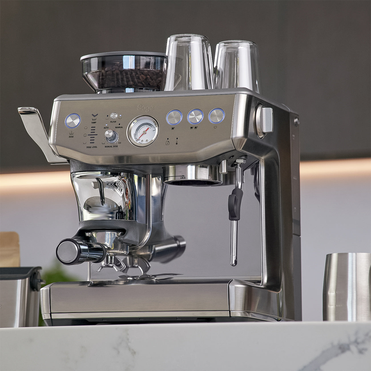 Sage Barista Express Impress Espresso Machine - Stainless Steel