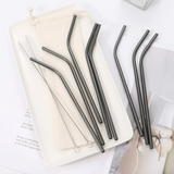 Black Reusable Straw Set
