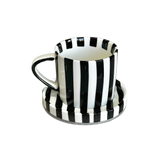 Striped Mug and Saucer Set